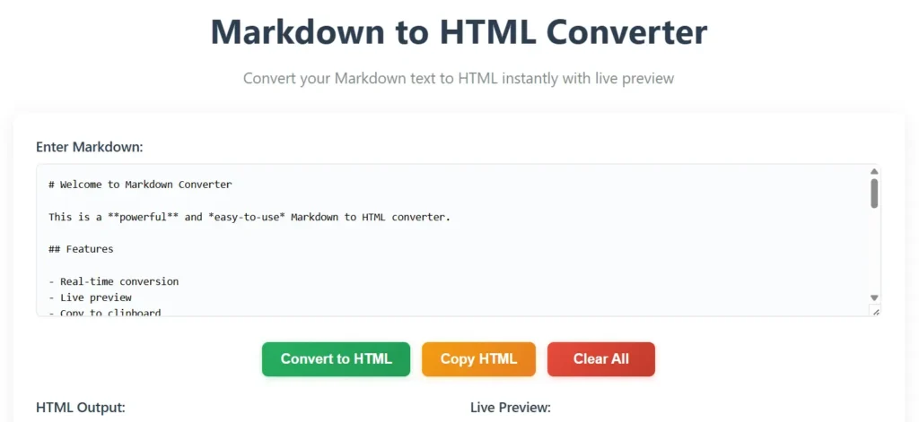 Markdown to HTML